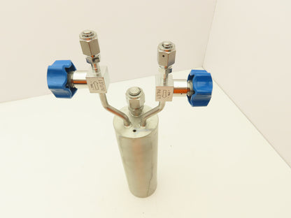 DOT 4B 260 Dip Tube 316L Stainless 3"x 10" w/Swagelok Fittings  P2166-2-3