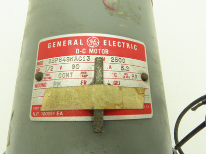General Electric 5BPB48KAC13 DC Motor 1/2Hp 2500RPM 90VDC 5/8" Shaft