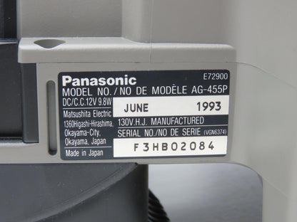 Panasonic AG-455 Camcorder Movie Camera S-VHS Reporter W/Hard Case Powered Up