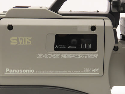 Panasonic AG-455 Camcorder Movie Camera S-VHS Reporter W/Hard Case Powered Up