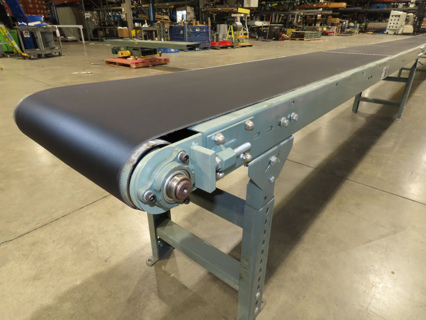 Hytrol 18"x 50' Slider Bed Conveyor 15.5" Belt 1Hp 3PH Center Drive 50FPM