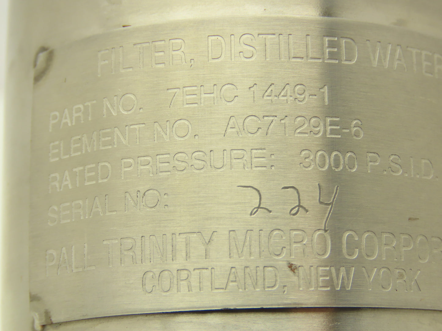 Stainless Steel Micro Filter Housing 3000PSI 1/2" Distilled Water