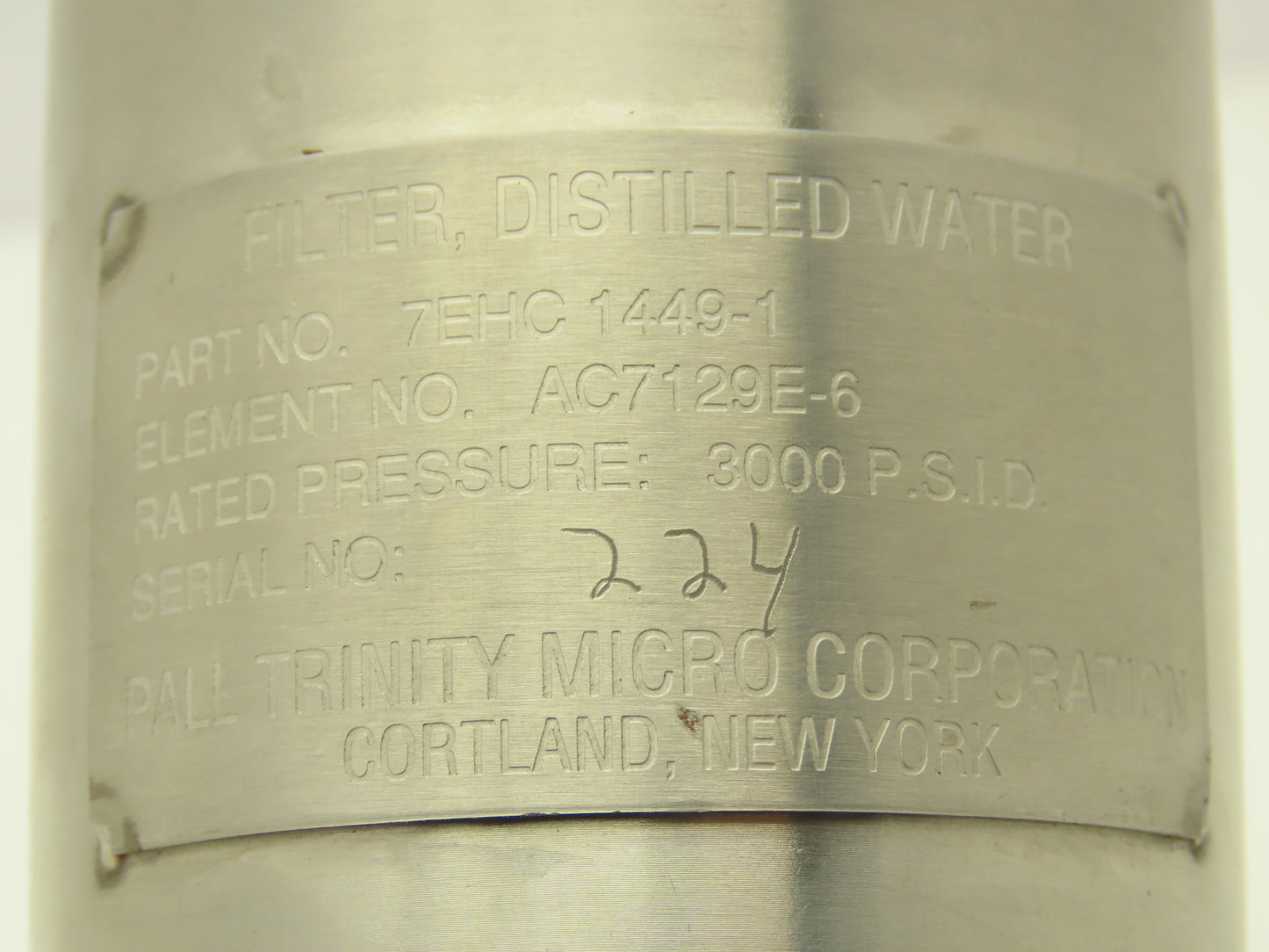 Stainless Steel Micro Filter Housing 3000PSI 1/2" Distilled Water