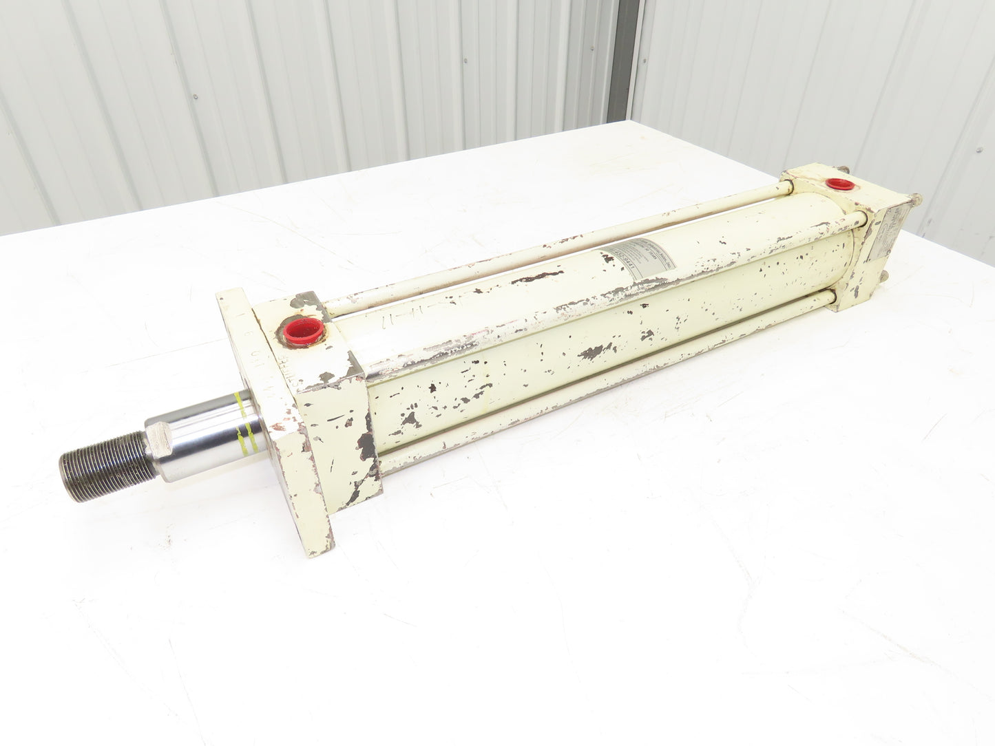 Parker Hannifin Hydraulic Cylinder 4" Bore 20" Stroke Flange Mount Extended Rod