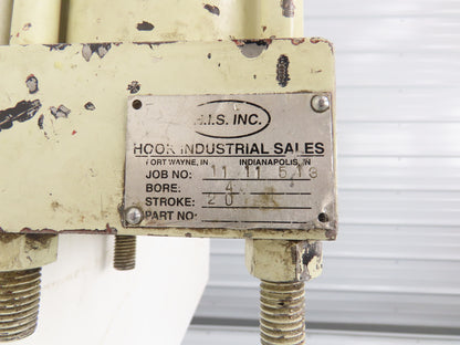 Parker Hannifin Hydraulic Cylinder 4" Bore 20" Stroke Flange Mount Extended Rod