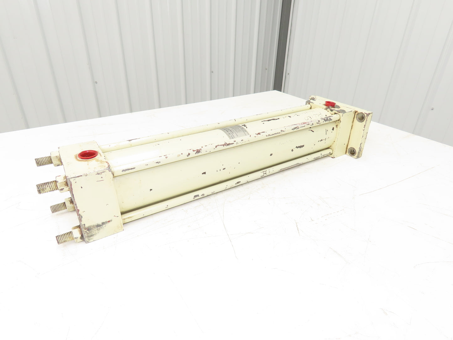 Parker Hannifin Hydraulic Cylinder 4" Bore 20" Stroke Flange Mount Extended Rod