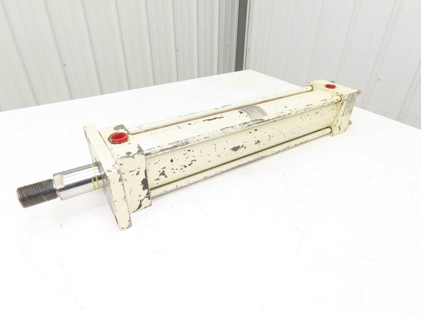 Parker Hannifin Hydraulic Cylinder 4" Bore 20" Stroke Flange Mount Extended Rod