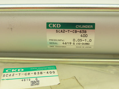 CKD SCA2-T-CB-63B-400 Pneumatic Air Cylinder 63mm Bore 400mm Stroke 145PSI