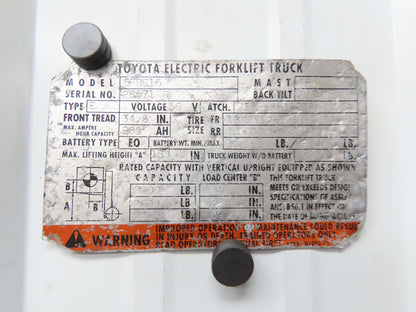 Toyota 14110-12181-71 Forklift Right Front Drive Axle & Motor 5-Lug Off 5FBE15