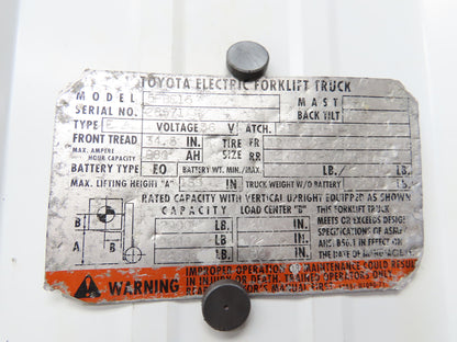 Denso 14520-12240-71 Hydraulic Pump Motor 36V Toyota 5FBE15 Electric Forklift