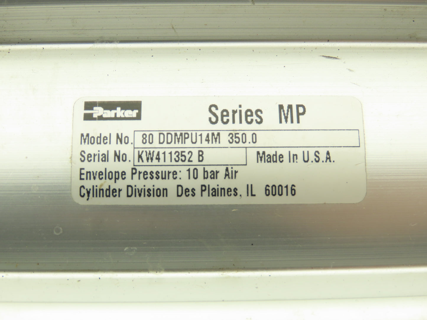 Parker DDMPU14M Pneumatic Air Cylinder 80mm Bore 350mm Stroke 145psi