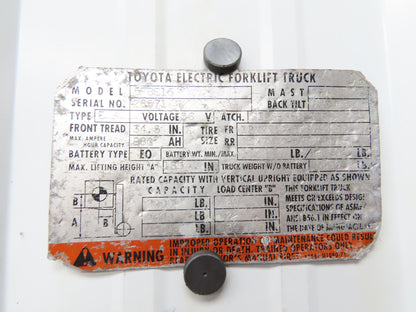 Toyota Electric Forklift Hydraulic Tilt Cylinder Removed From 5FBE15