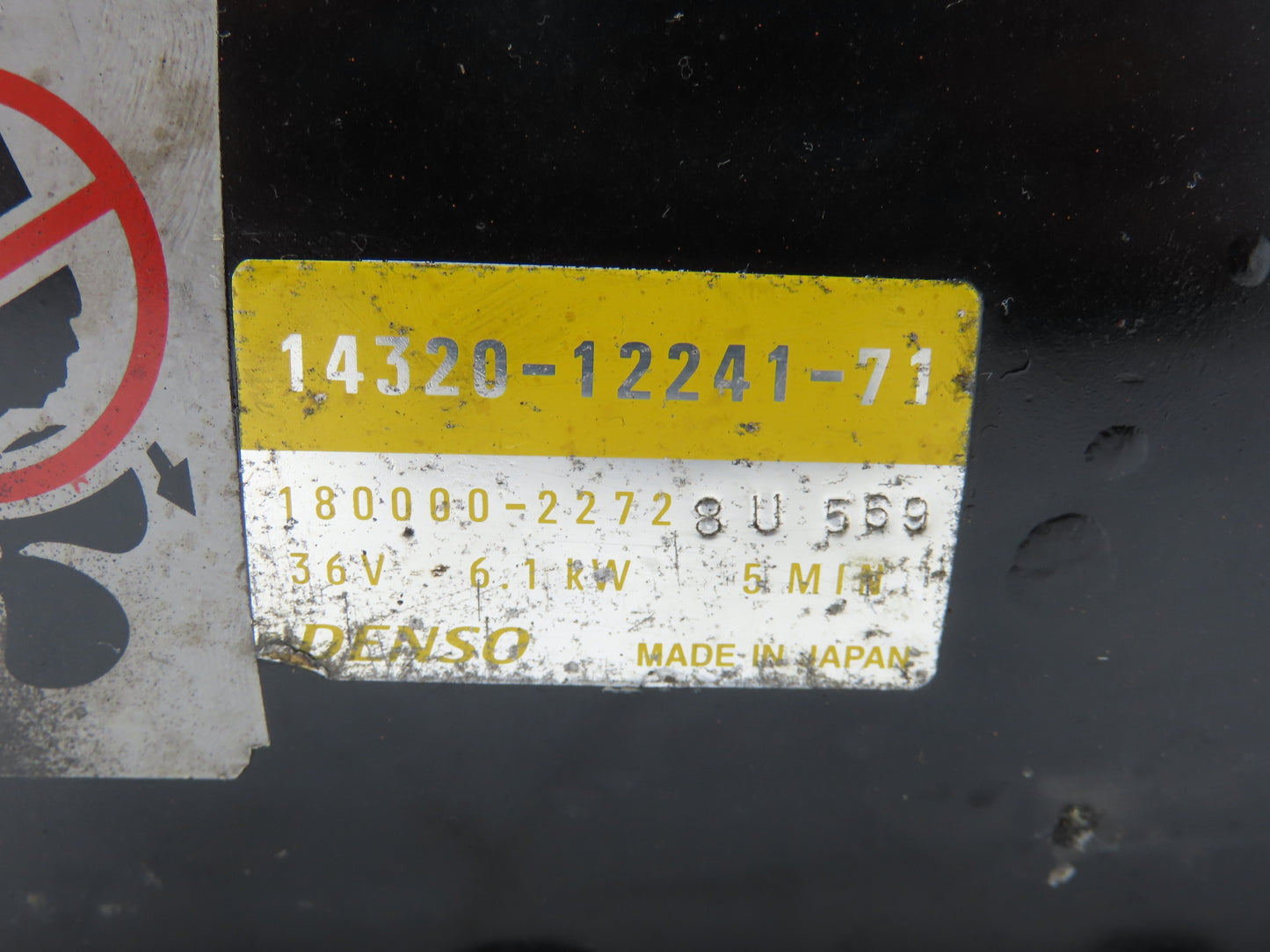 Denso 14320-12241-71 Hydraulic Pump Motor 36V Toyota 5FBE15 Electric Forklift