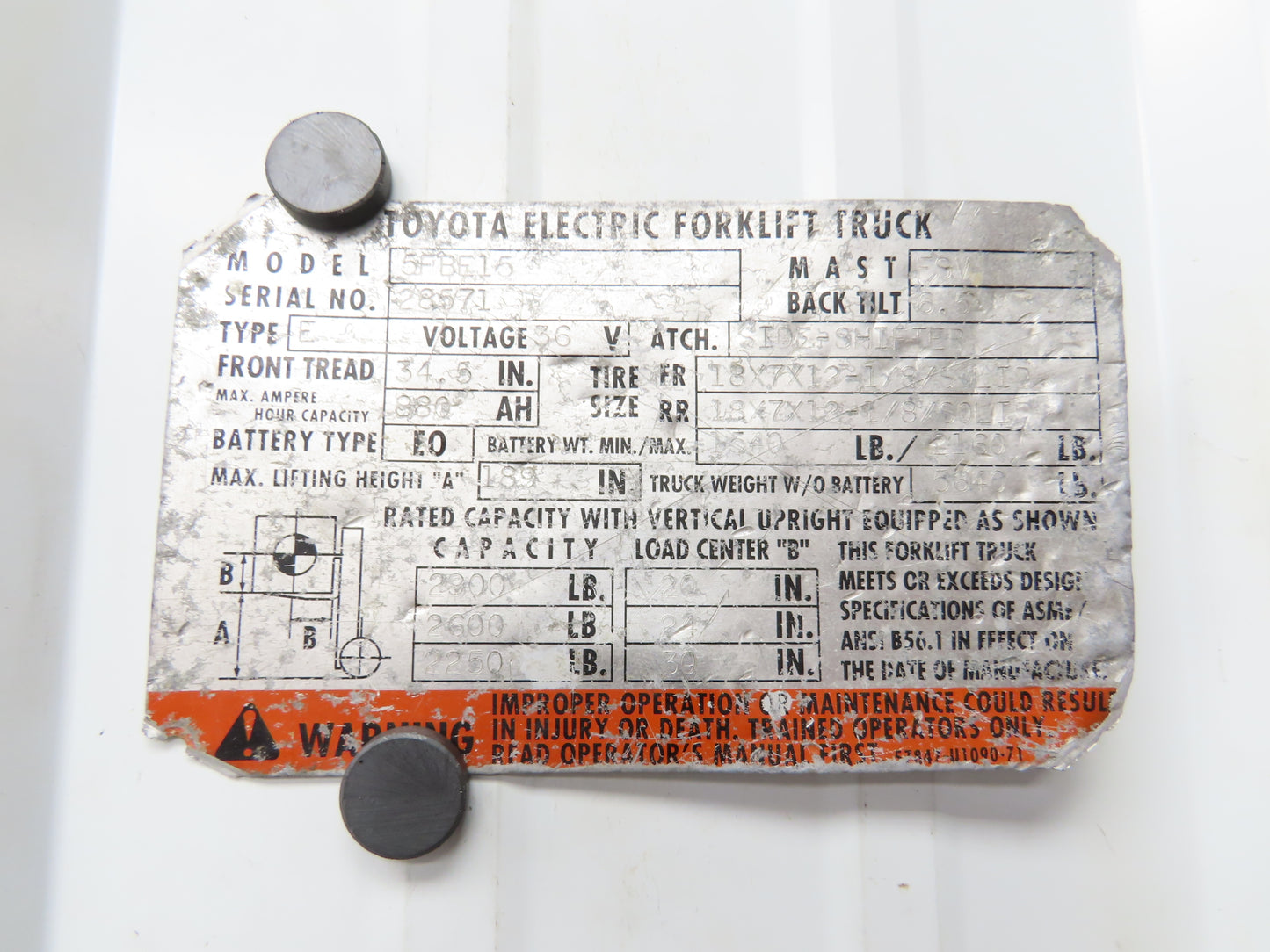 Denso 14320-12241-71 Hydraulic Pump Motor 36V Toyota 5FBE15 Electric Forklift