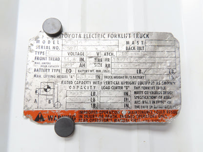 Denso 14320-12241-71 Hydraulic Pump Motor 36V Toyota 5FBE15 Electric Forklift