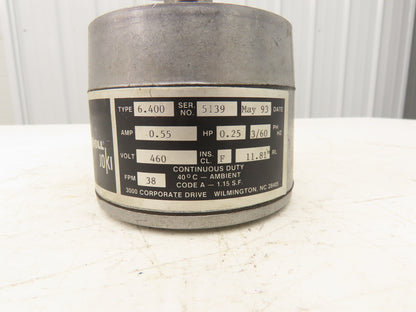 Interroll 6.400 Joki Drum Motor 138mm x 300mm 38 FPM Conveyor Roller 480V 1/4 Hp