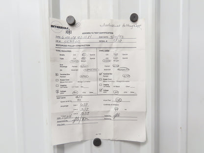 Interroll 6.400 Joki Drum Motor 138mm x 300mm 38 FPM Conveyor Roller 480V 1/4 Hp