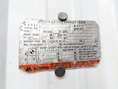 Toyota 5FBE15 Electric Forklift Hydraulic Rear Steering Rack Assembly & Sensor