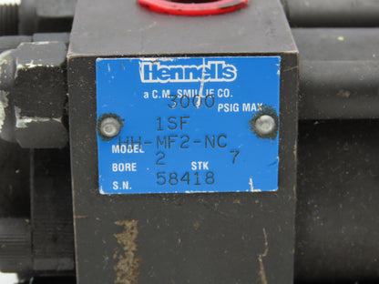 Hennells HH-MF2-NC Pneumatic Air Cylinder 2" Bore 7" Stroke 3000PSIG
