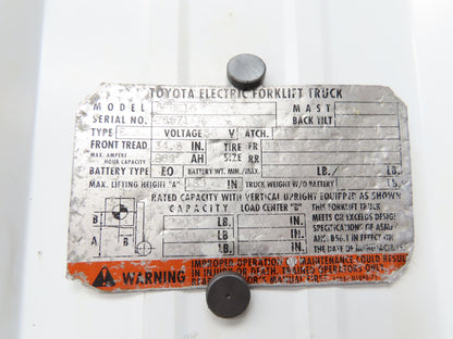 Toyota 57510-13300-71 Electric Forklift Accelerator Switch & Bracket Off 5FBE15