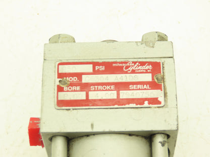 Miller Fluid Power C6304 A41DS Pneumatic Cylinder 2" Bore 4" Stroke Double End