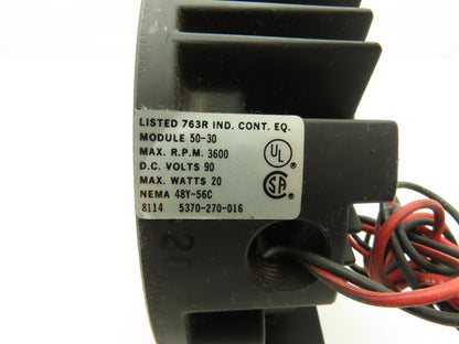 Warner 5370-270-016 EM-50-30 Motor Clutch Brake 90VDC 3600 RPM 16Lb-Ft 48Y-56C