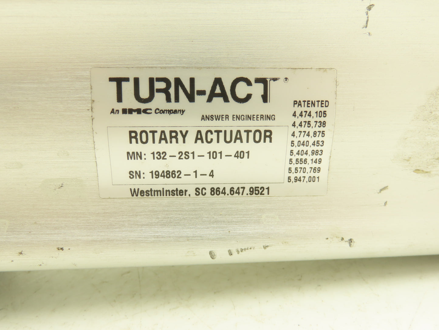 Turn-Act 132-2S1-101-401 Pneumatic Double Acting 90° Rotary Actuator 3/4" Shaft