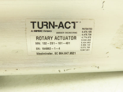 Turn-Act 132-2S1-101-401 Pneumatic Double Acting 90° Rotary Actuator 3/4" Shaft