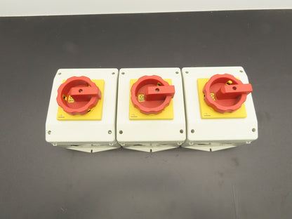Siemens 3LD25 65-0TB53 Rotary Disconnect Enclosed Switch 63A 3Pole 3PH  Lot of 3