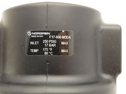Norgren F17-600-M3DA Pneumatic Air Line Filter 3/4"PTF 250PSI