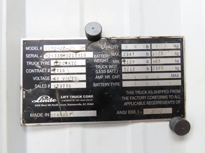 Linde 604441 Electric Forklift Hydraulic Tilt Cylinder Removed From E18C-02