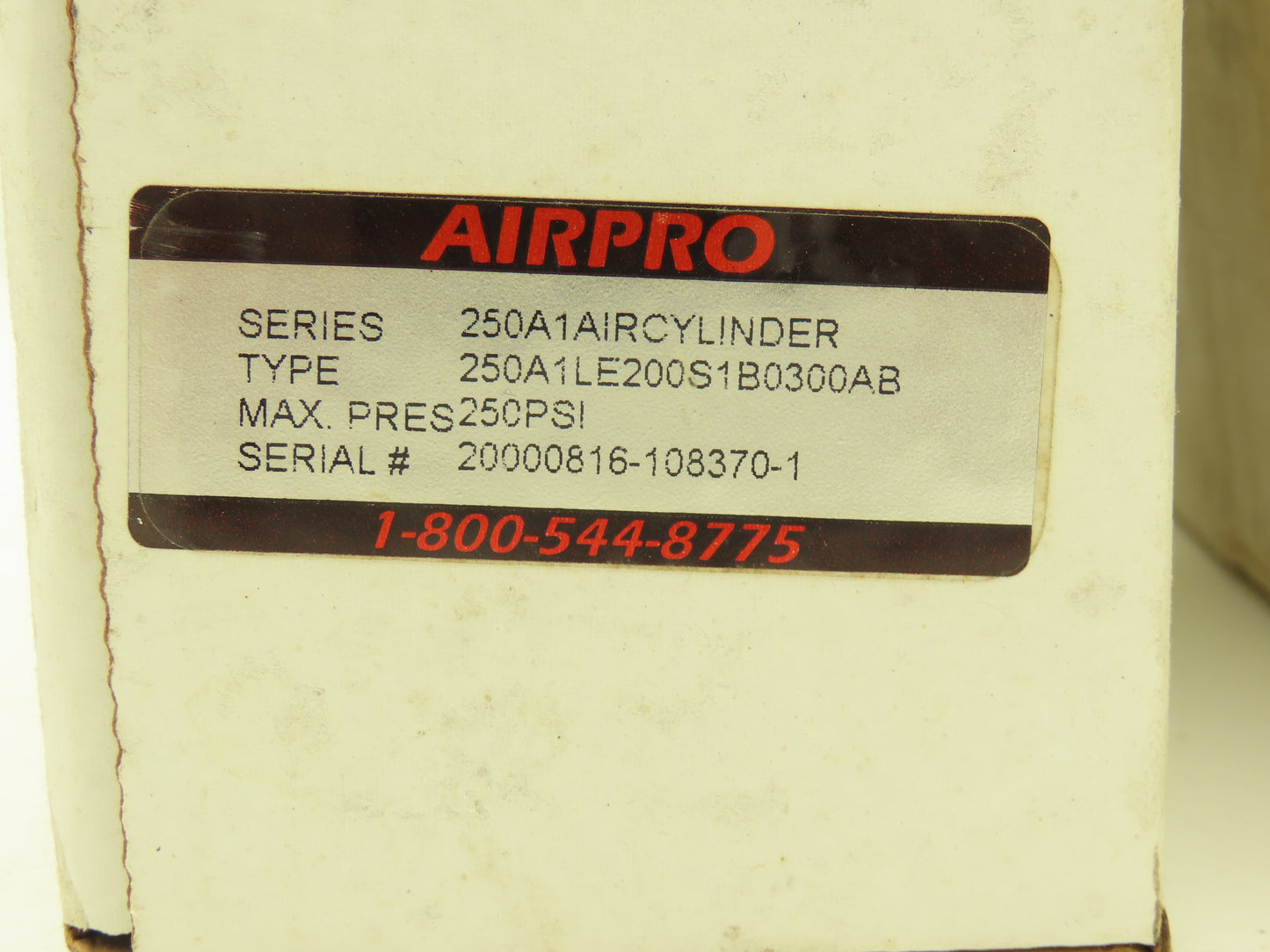 Airpro 250A1lE200S1B0300AB Pneumatic Cylinder 2" Bore 3" Stroke 250psi Lot of 2