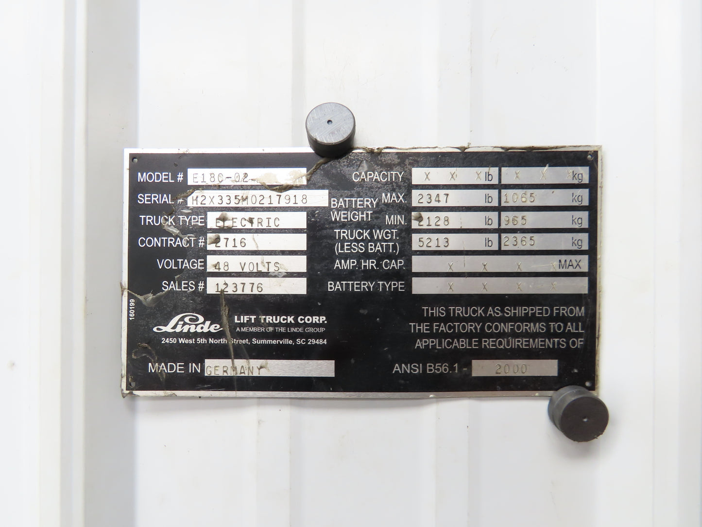 Linde BR 335 Hydraulic 3-Spool Forklift Mast Control Valve Removed From E18C-02