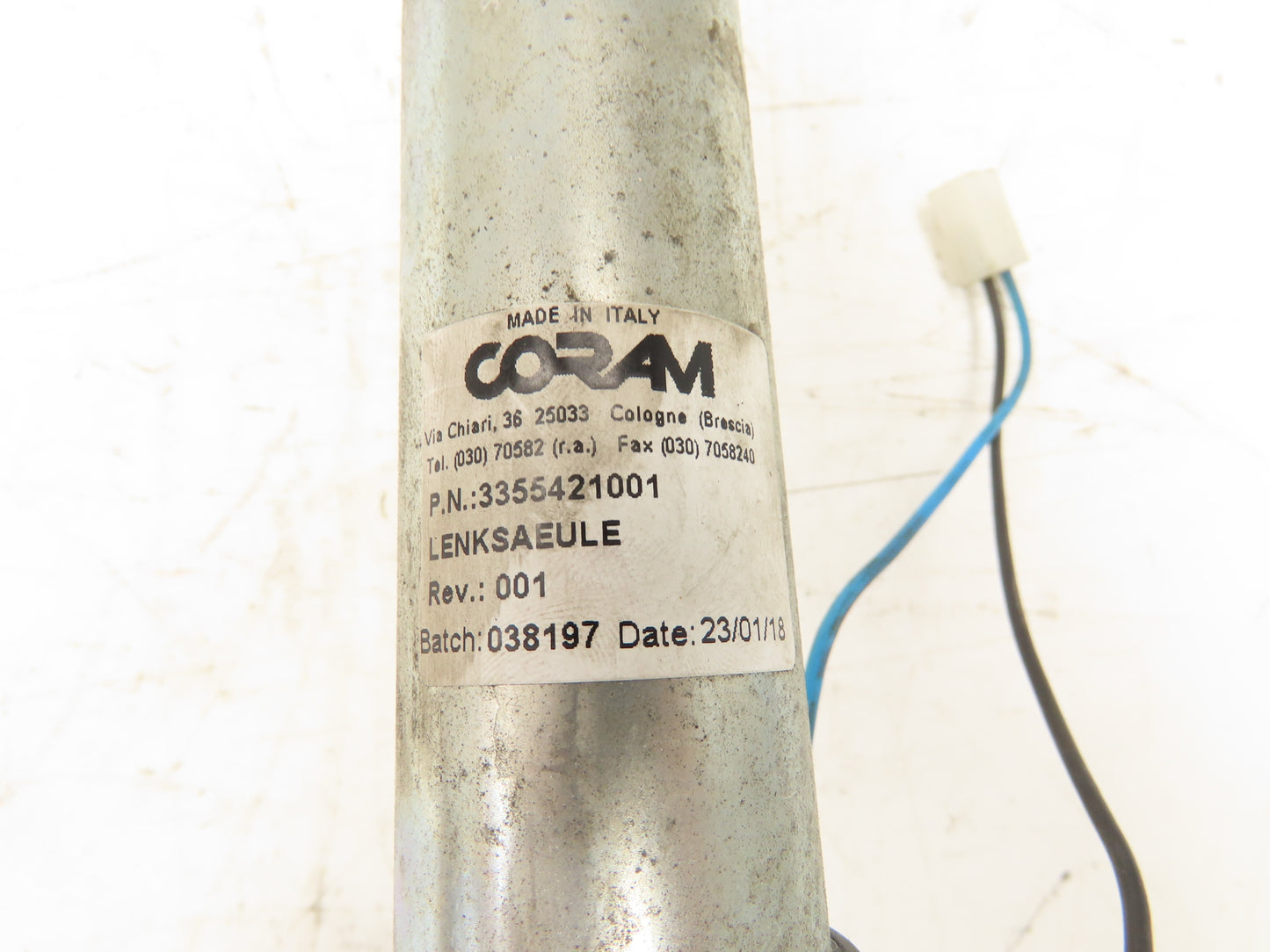 Linde 3355421001 Forklift Steering Wheel & Column W/Horn Removed From E18C-02