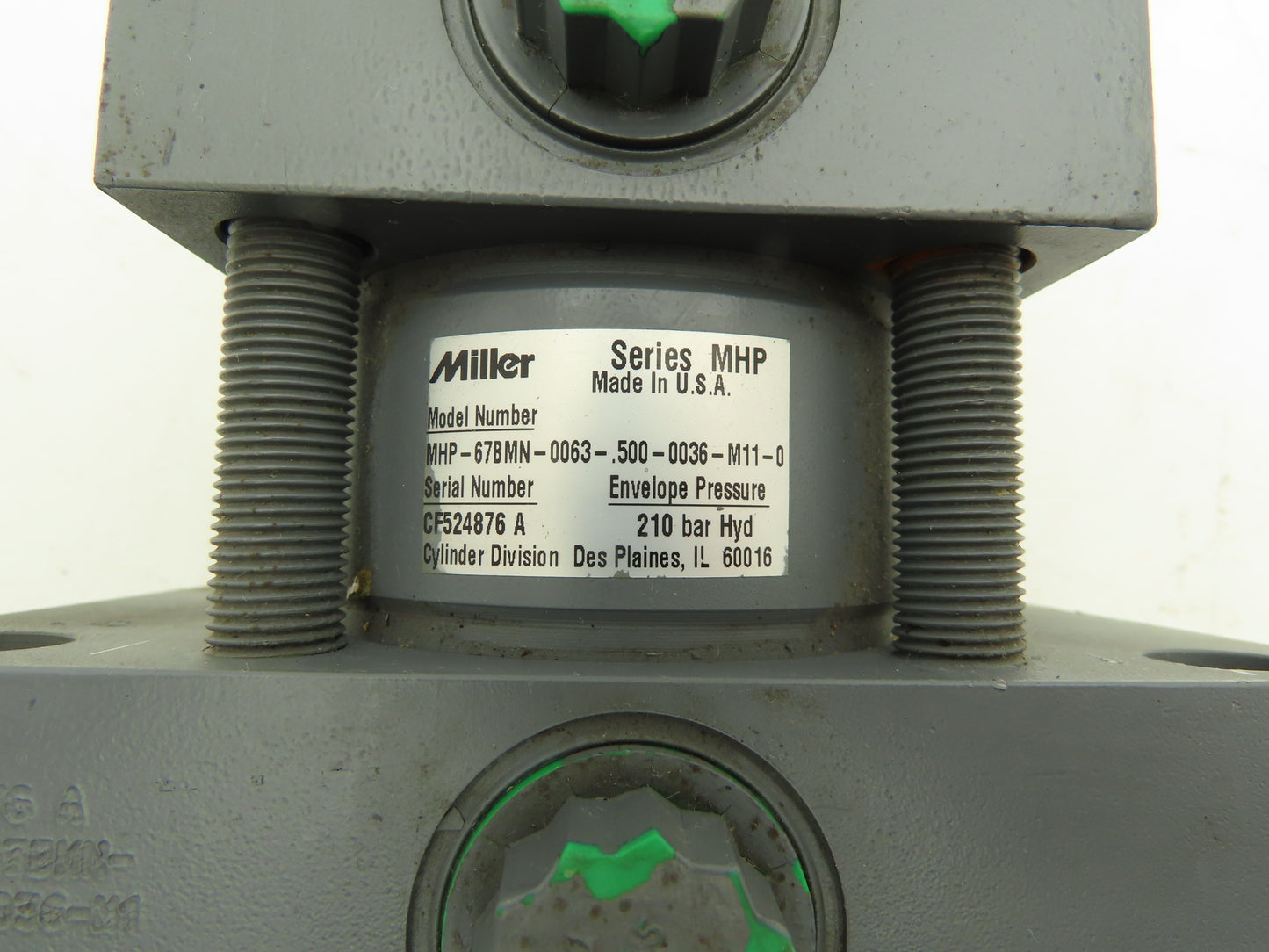 Miller Fluid Power MHP-67BMN Hydraulic Cylinder 63mm Bore  0.5" Stroke 3045psi