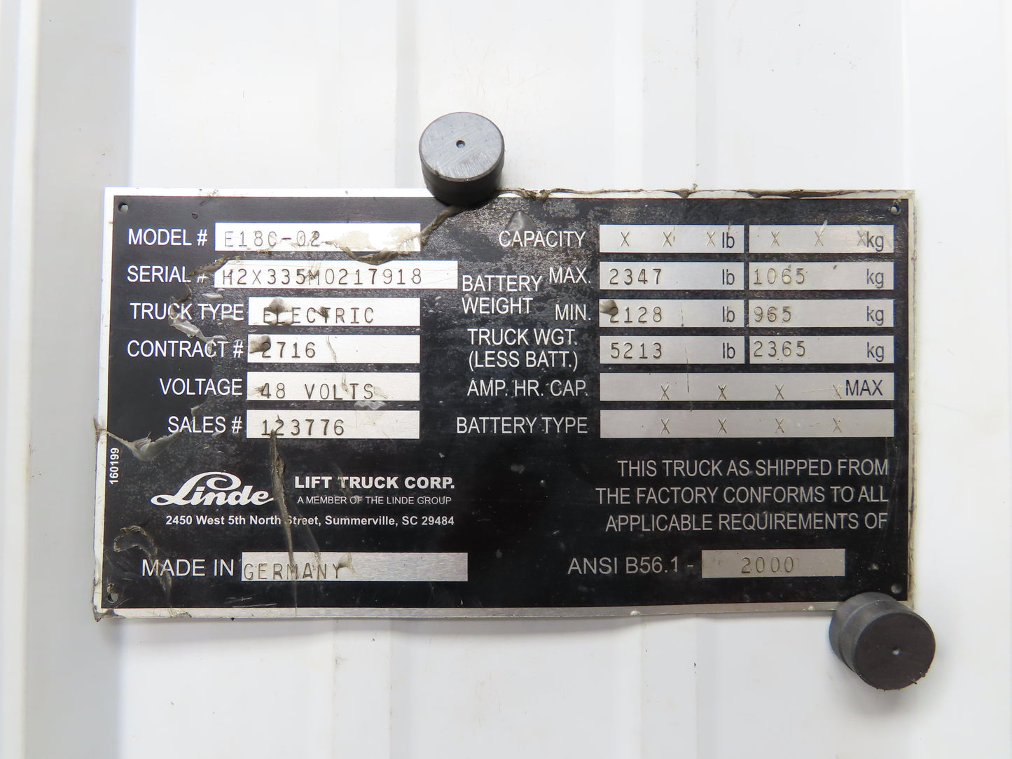 Linde 79174 01 240 Electric Forklift Power Inverter Module Removed From E18C-02