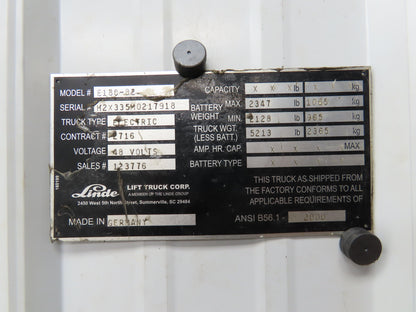 Linde 3903605726 Forklift FP Control Module Removed From E18C-02