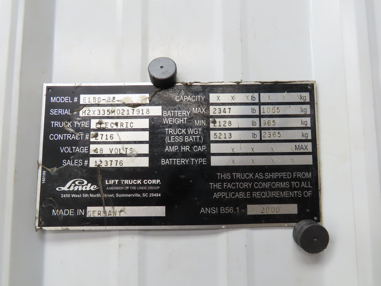 Linde 3903605725 Forklift CP Control Module Removed From E18C-02