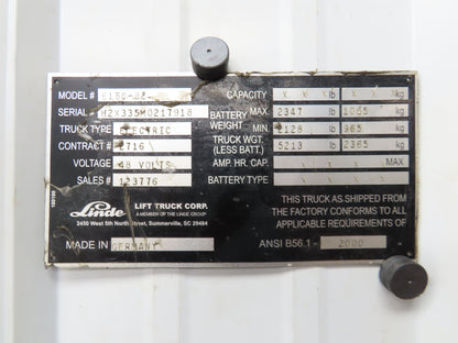 Linde 390 360 53 77 Forklift Control Module LDC3010FE03 Removed From E18C-02