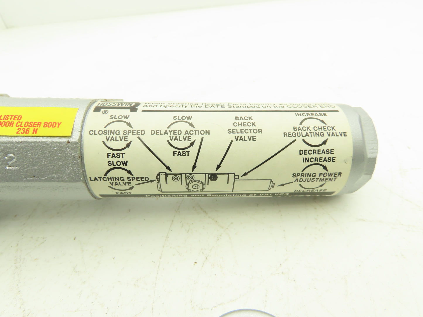 Russwin S2820 Automatic Door Closer w/Cover Adjustable Arm Aluminum Color