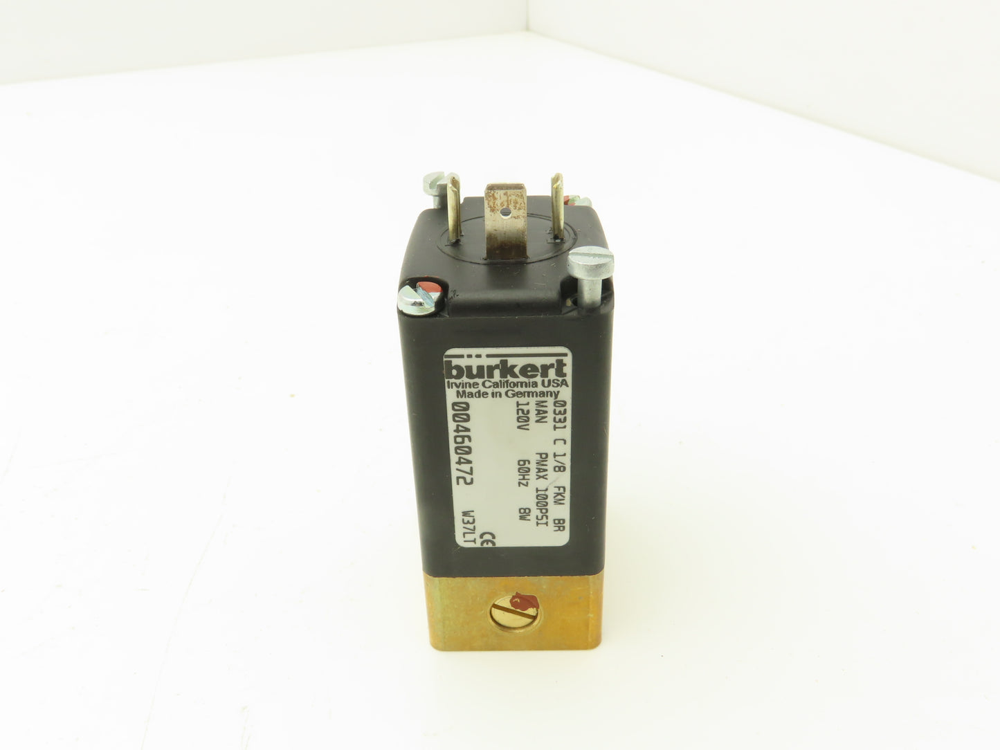 Burkert 0313 C 1/8 FKM BR Magnetic Solenoid Valve 120V 50/60 HZ 100PSI 00460472