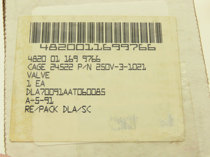 Humphrey 250V-3-10-21 Manual Lever Valve Pneumatic Air Flow Directional Control