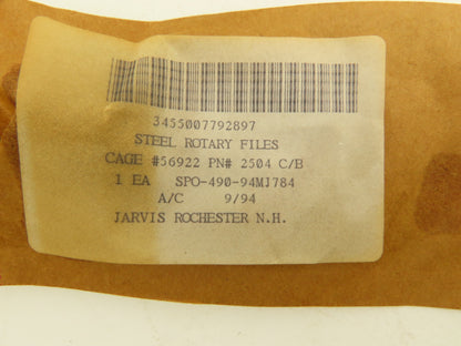 Jarvis 2504A C/B Steel Cylindrical Rotary File 3/4" x 3/4" Coarse Cut Lot of 10