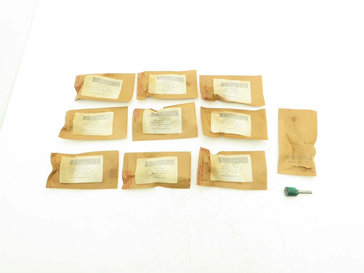 Jarvis 2504A C/B Steel Cylindrical Rotary File 3/4" x 3/4" Coarse Cut Lot of 10