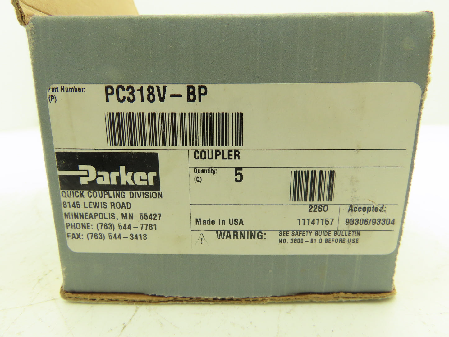 Parker Injection Molding Coolant Quick Coupler MoldMate 90° Hose Barb Lot of 5