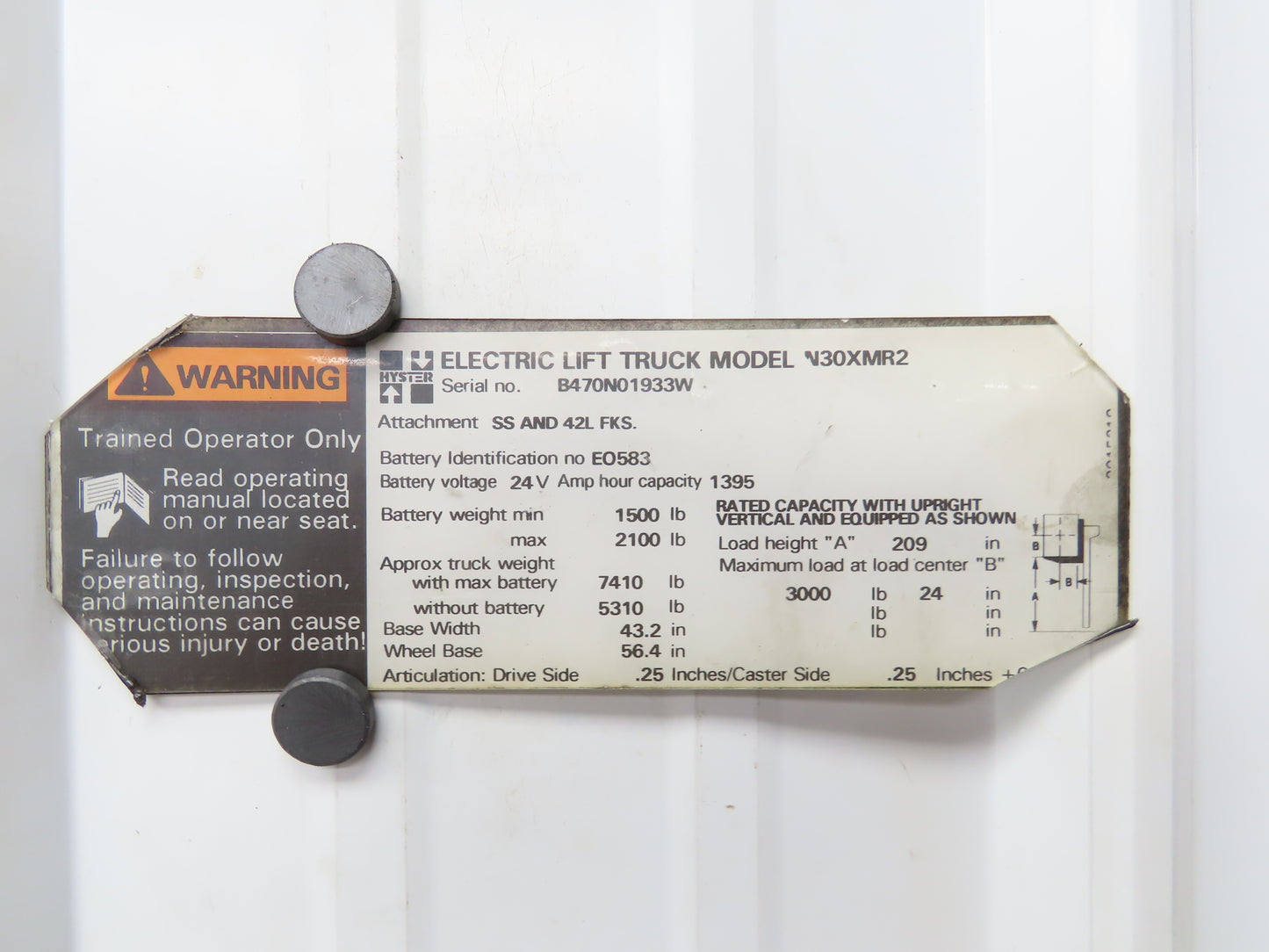 Hyster 520013607 Instrument Panel Battery Hour Meter Display From N30XMR2