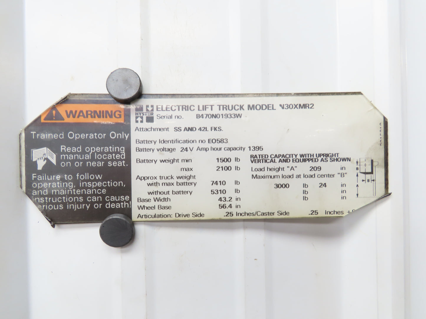 Curtis CP325-2 Forklift Contactor Control Panel Assembly From Hyster N30XMR2