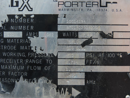 Fischer Porter 10D1419A Mag X Flow Meter Control Unit 120V 275PSI 1.6GPM