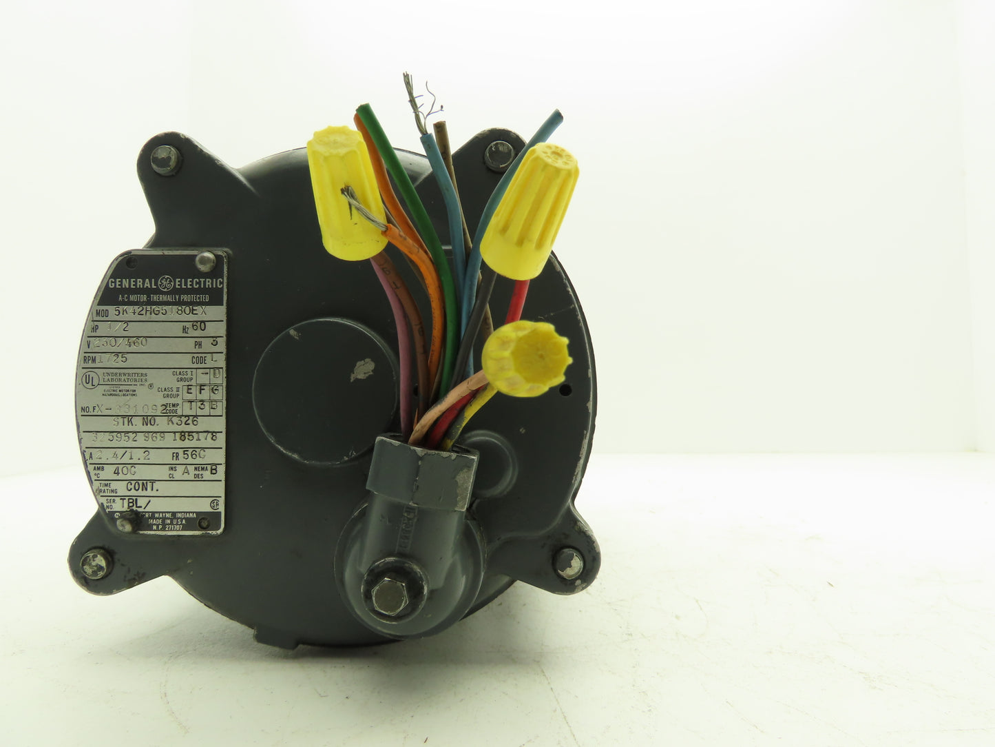 General Electric 5K42HG5180EX AC Motor 1/2Hp 1725RPM 230/460V 3Ph 56C