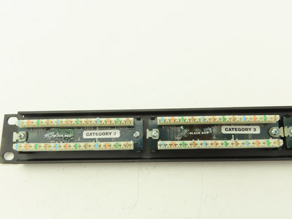 Black Box JPM100A Black Cat 3B Rack Mount Cat 3 Network Patch Panel 24 Port AT&T